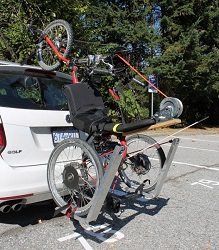 Photo of design showing bike rack on back of a car Photo of design showing bike rack on back of a car