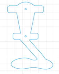 Drawing of orthosis planar cutout, showing the geometry of the unfolded apparatus