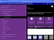 A screenshot of the main AccessTool assessment user interface is displayed in order to provide an example of the branching question system that is used in the app. It also displays the Trichotomous Tailored, Sub-branching Scoring (TTSS) and the four available answers for all questions (‘[2] Fully Accessible / Yes’, ‘[1] Somewhat Accessible’, ‘[0] Not Accessible / No’, [X] Not Applicable). 